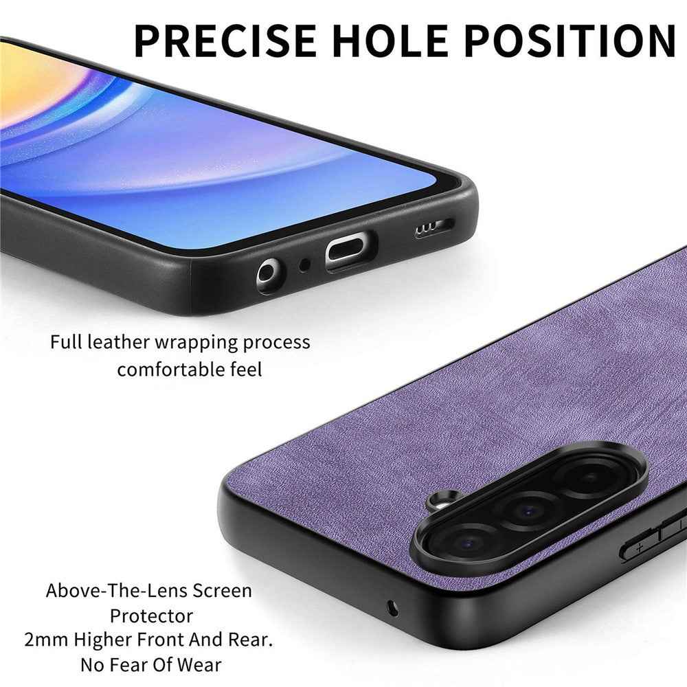 For Samsung Galaxy A57 5G Case Shockproof Slim Retro Leather Phone Back Cover - Purple