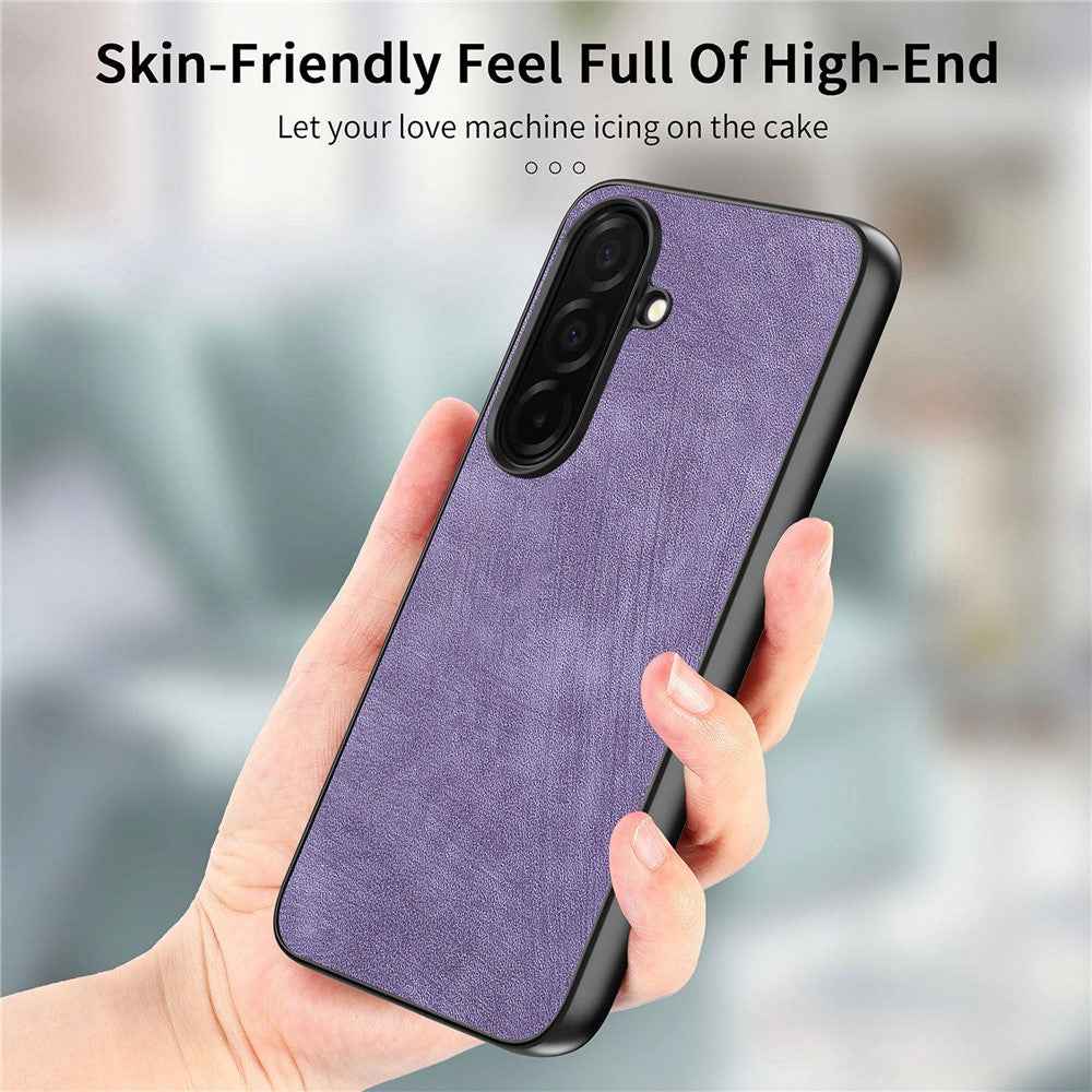 For Samsung Galaxy A57 5G Case Shockproof Slim Retro Leather Phone Back Cover - Purple