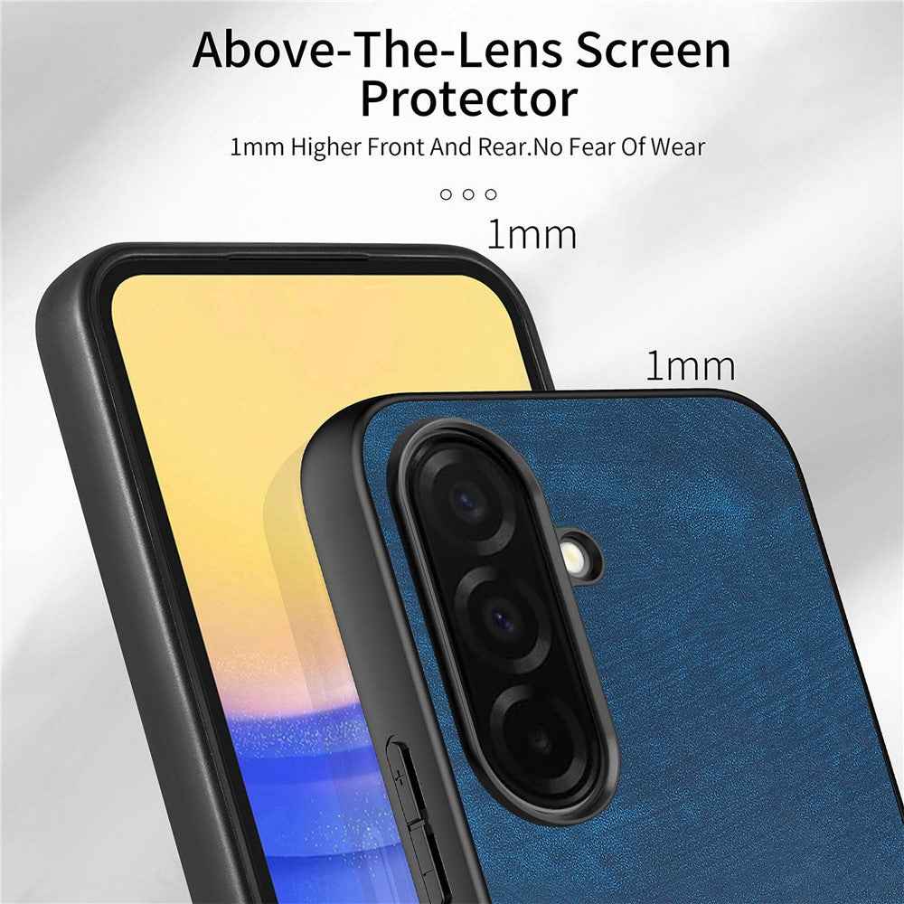 For Samsung Galaxy A57 5G Case Shockproof Slim Retro Leather Phone Back Cover - Blue