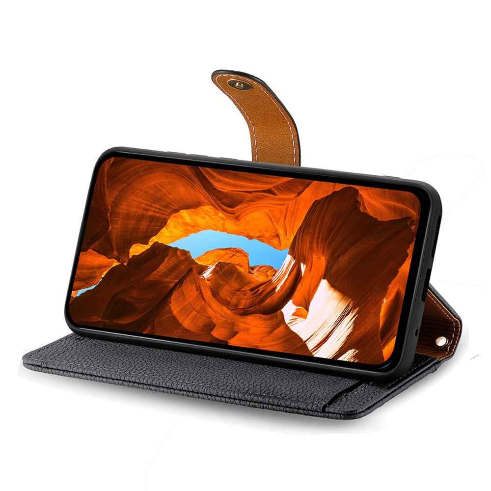 For Samsung Galaxy A57 5G Case RFID Blocking Zipper Pocket Leather Wallet Phone Cover with Strap - Black
