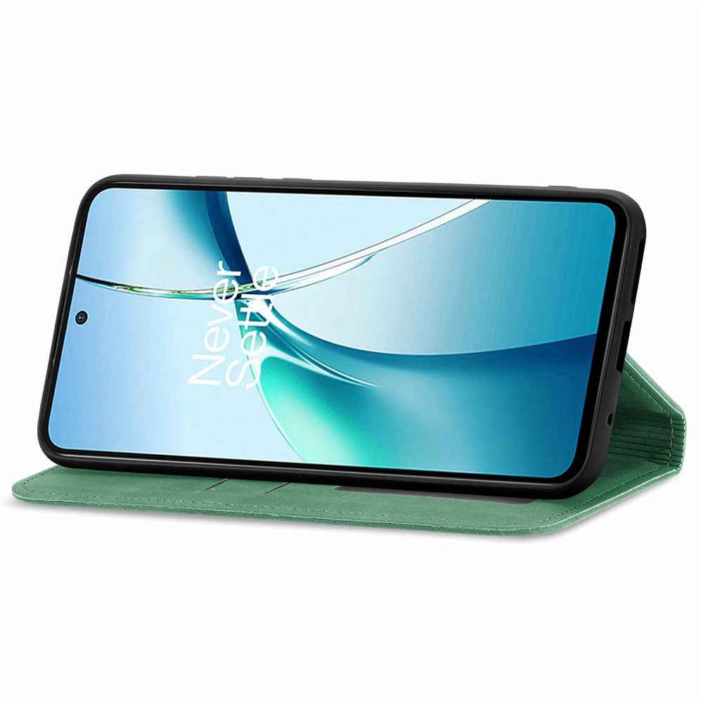 For Samsung Galaxy A57 5G Leather Case with Card Holder Magnetic Absorption Phone Cover - Green