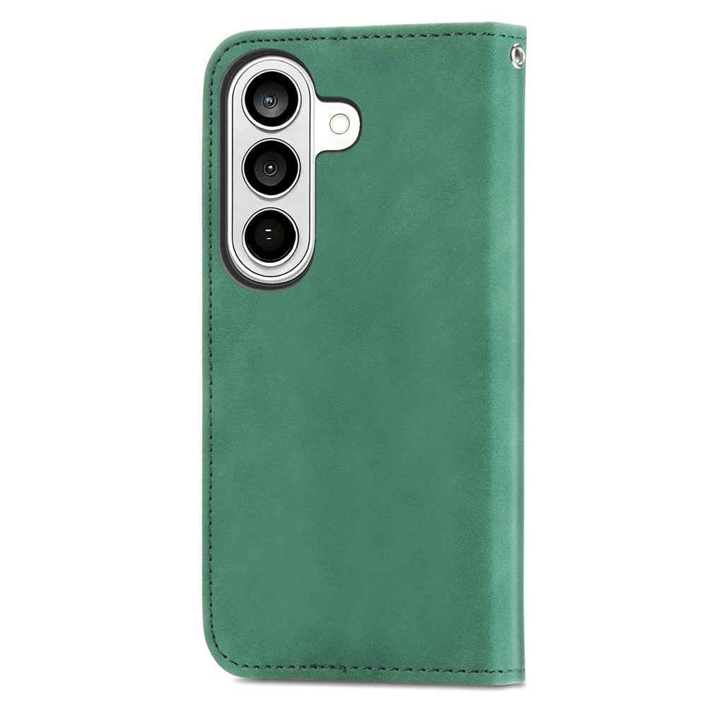 For Samsung Galaxy A57 5G Leather Case with Card Holder Magnetic Absorption Phone Cover - Green