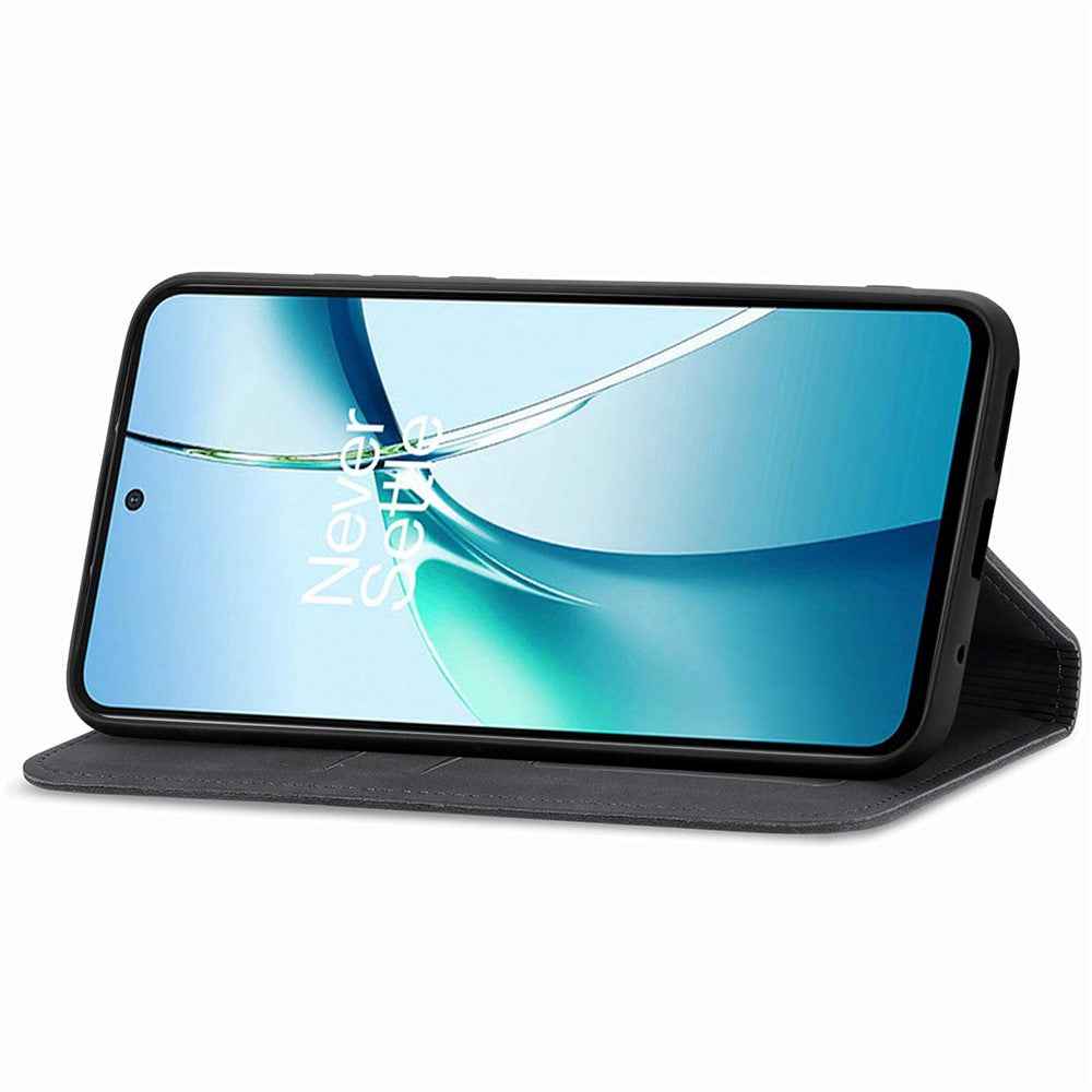 For Samsung Galaxy A57 5G Leather Case with Card Holder Magnetic Absorption Phone Cover - Black