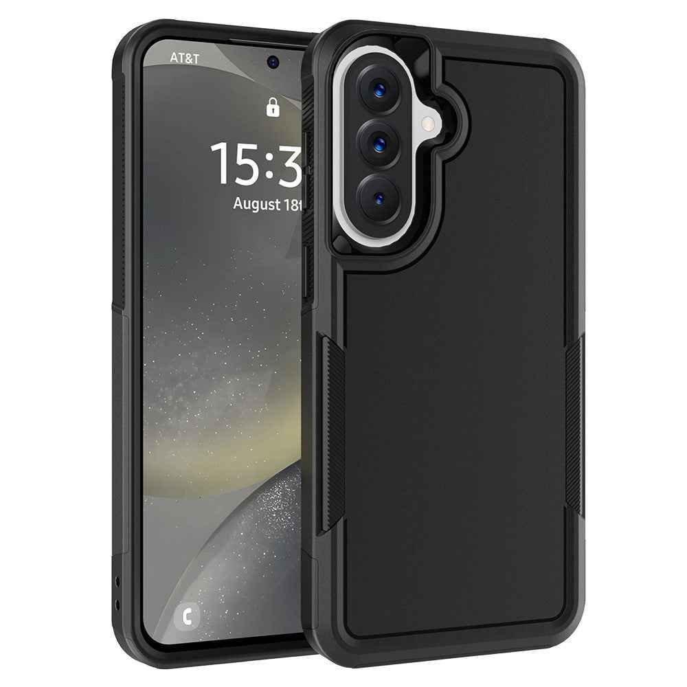 For Samsung Galaxy A57 5G Case 2 in 1 PC + TPU Shockproof Phone Cover - Black