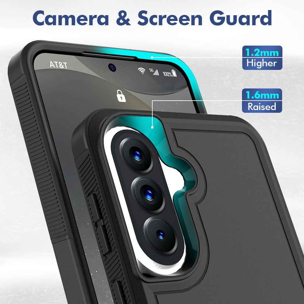 For Samsung Galaxy A57 5G Case 2 in 1 PC + TPU Shockproof Phone Cover - Black