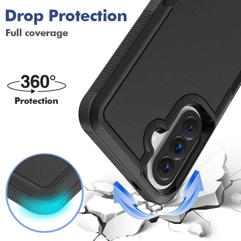 For Samsung Galaxy A57 5G Case 2 in 1 PC + TPU Shockproof Phone Cover - Black