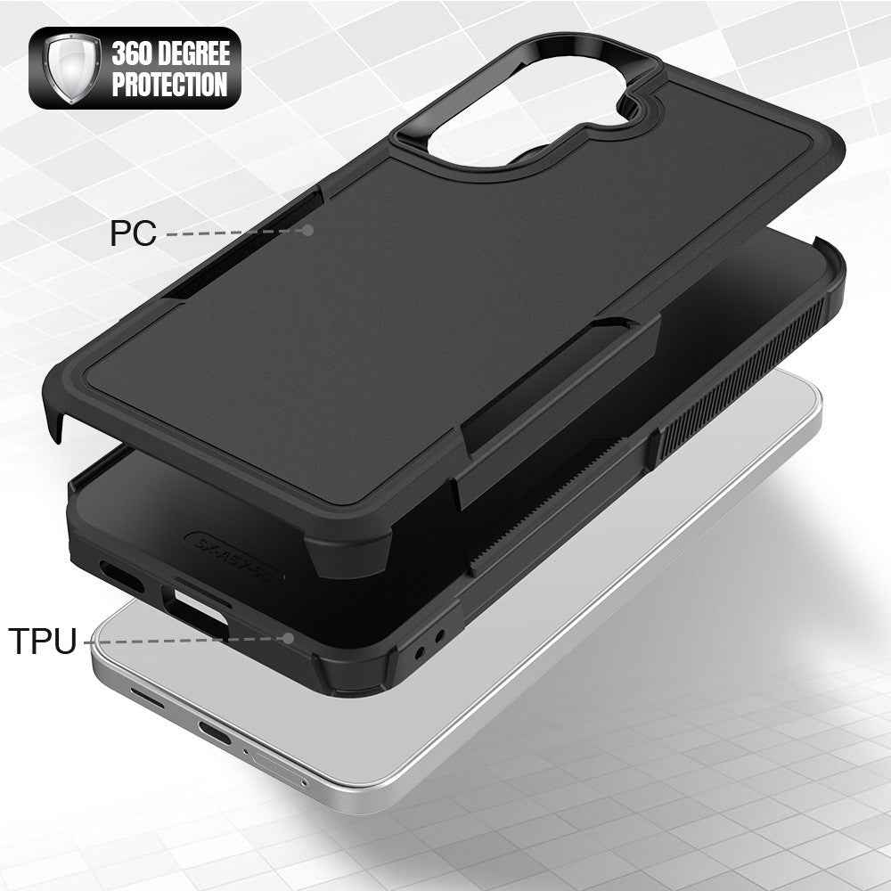 For Samsung Galaxy A57 5G Case 2 in 1 PC + TPU Shockproof Phone Cover - Black