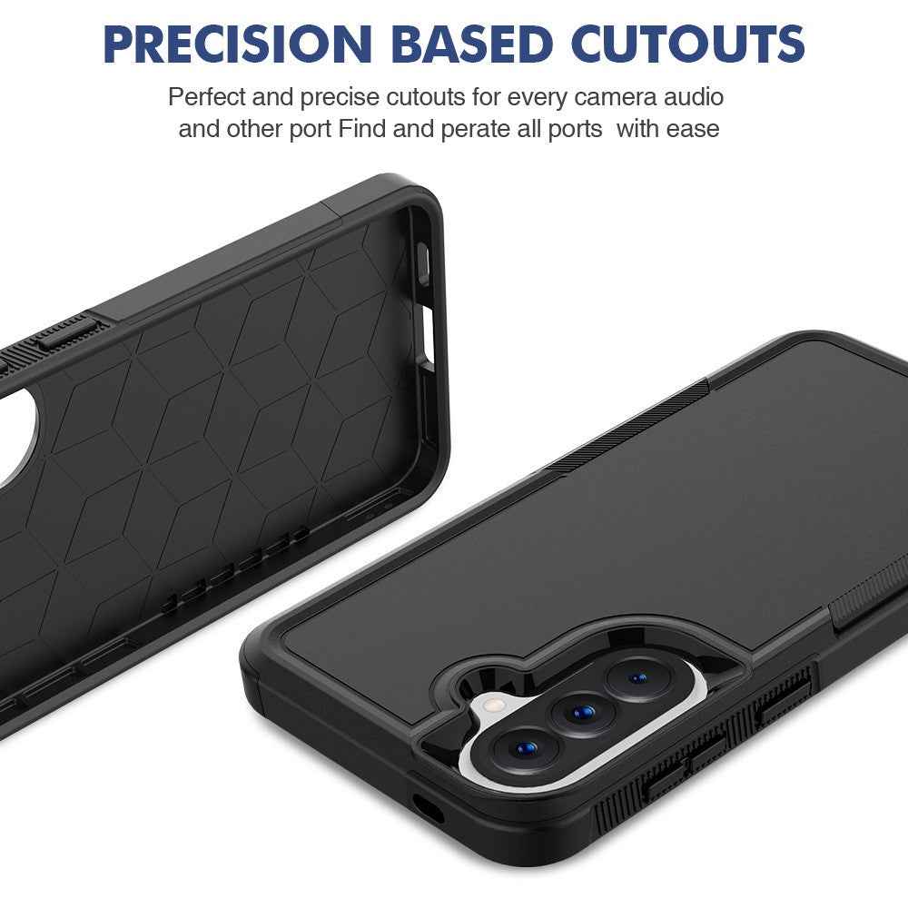 For Samsung Galaxy A57 5G Case 2 in 1 PC + TPU Shockproof Phone Cover - Black