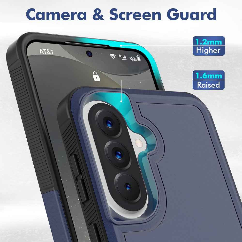 For Samsung Galaxy A57 5G Case 2 in 1 PC + TPU Shockproof Phone Cover - Dark Blue