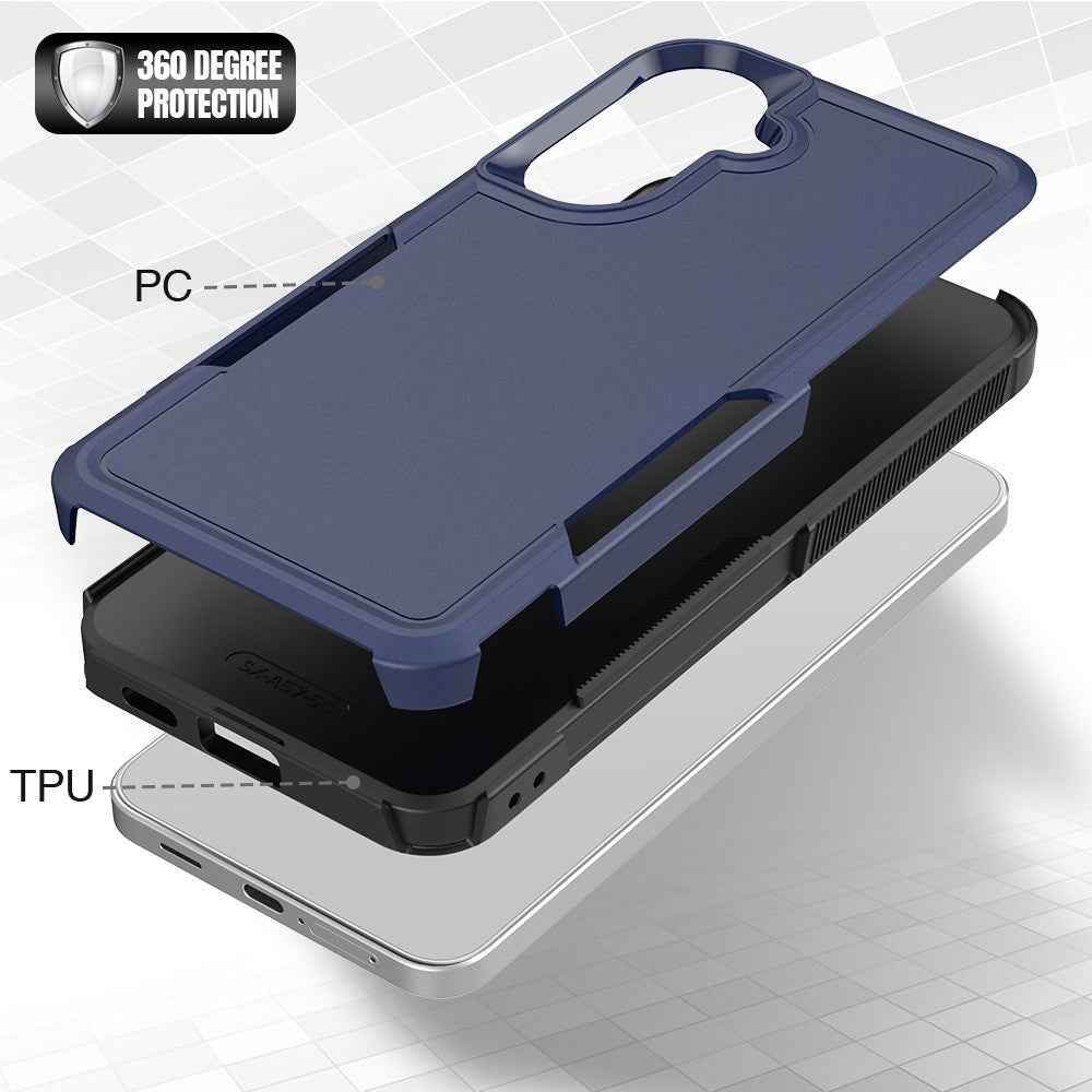 For Samsung Galaxy A57 5G Case 2 in 1 PC + TPU Shockproof Phone Cover - Dark Blue