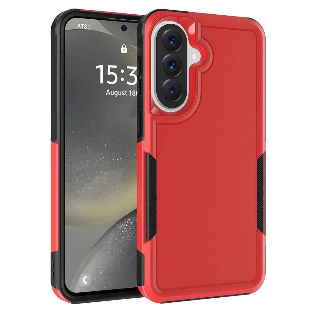 For Samsung Galaxy A57 5G Case 2 in 1 PC + TPU Shockproof Phone Cover - Red