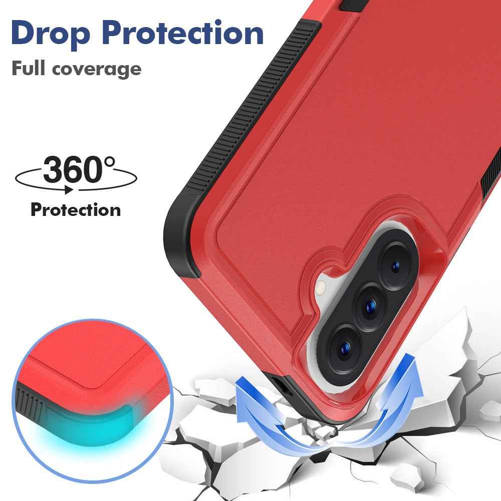 For Samsung Galaxy A57 5G Case 2 in 1 PC + TPU Shockproof Phone Cover - Red