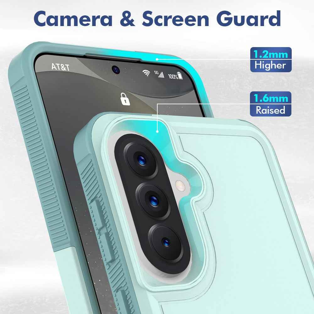 For Samsung Galaxy A57 5G Case 2 in 1 PC + TPU Shockproof Phone Cover - Mint Green