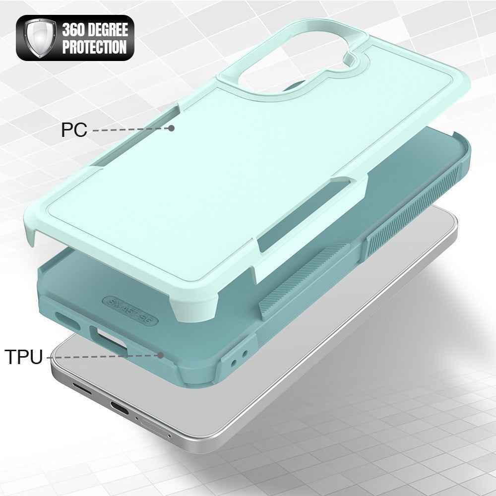 For Samsung Galaxy A57 5G Case 2 in 1 PC + TPU Shockproof Phone Cover - Mint Green