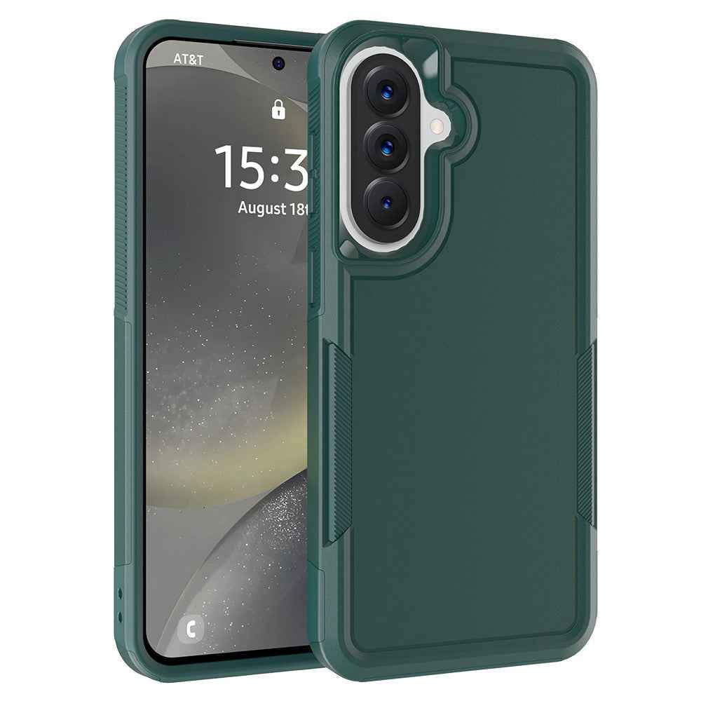 For Samsung Galaxy A57 5G Case 2 in 1 PC + TPU Shockproof Phone Cover - Dark Green