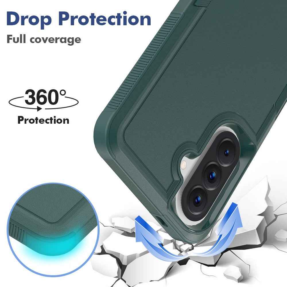 For Samsung Galaxy A57 5G Case 2 in 1 PC + TPU Shockproof Phone Cover - Dark Green