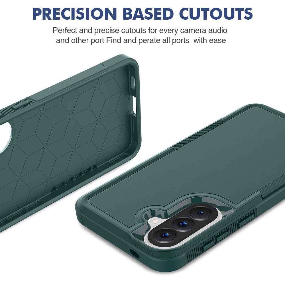 For Samsung Galaxy A57 5G Case 2 in 1 PC + TPU Shockproof Phone Cover - Dark Green