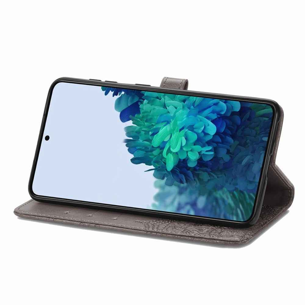 For Samsung Galaxy A57 5G Wallet Case Mandala Flower Leather Phone Cover Stand - Grey