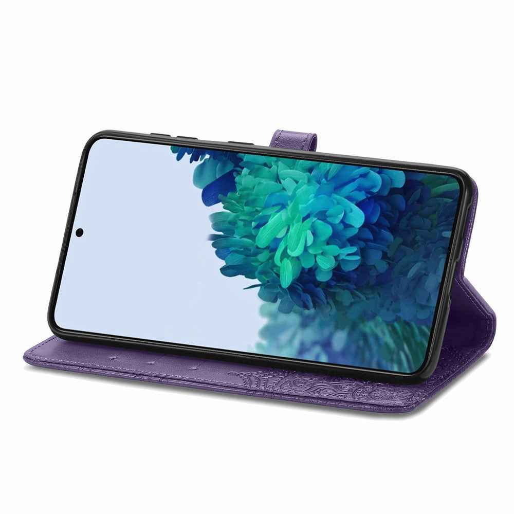 For Samsung Galaxy A57 5G Wallet Case Mandala Flower Leather Phone Cover Stand - Purple