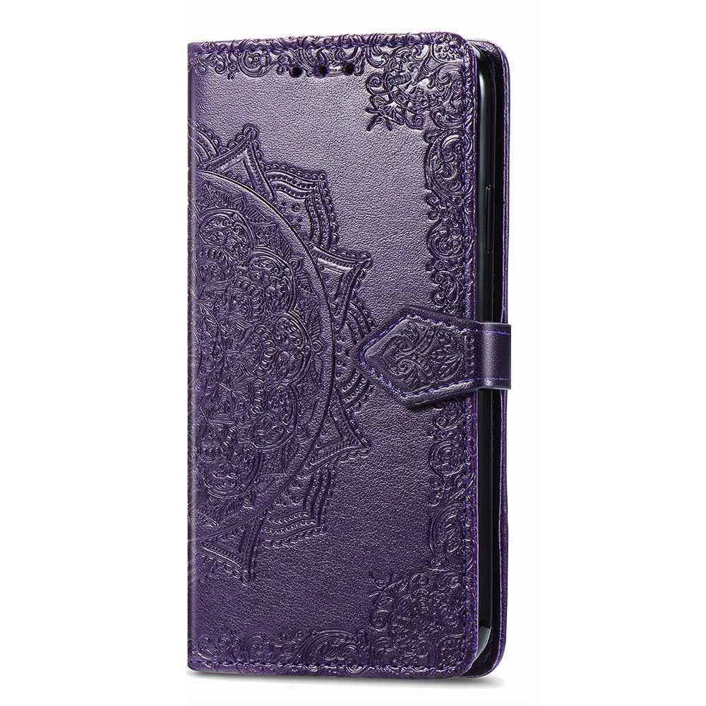 For Samsung Galaxy A57 5G Wallet Case Mandala Flower Leather Phone Cover Stand - Purple