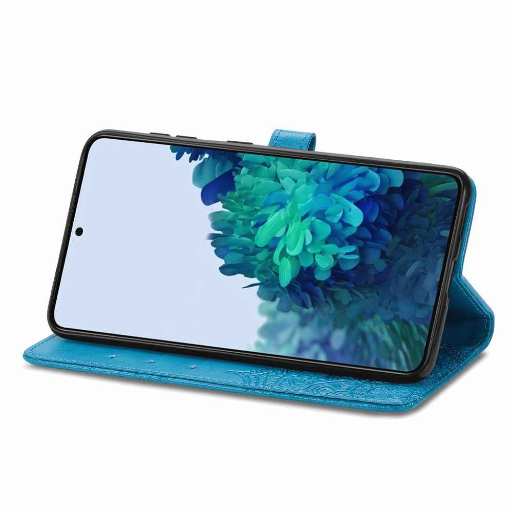 For Samsung Galaxy A57 5G Wallet Case Mandala Flower Leather Phone Cover Stand - Blue
