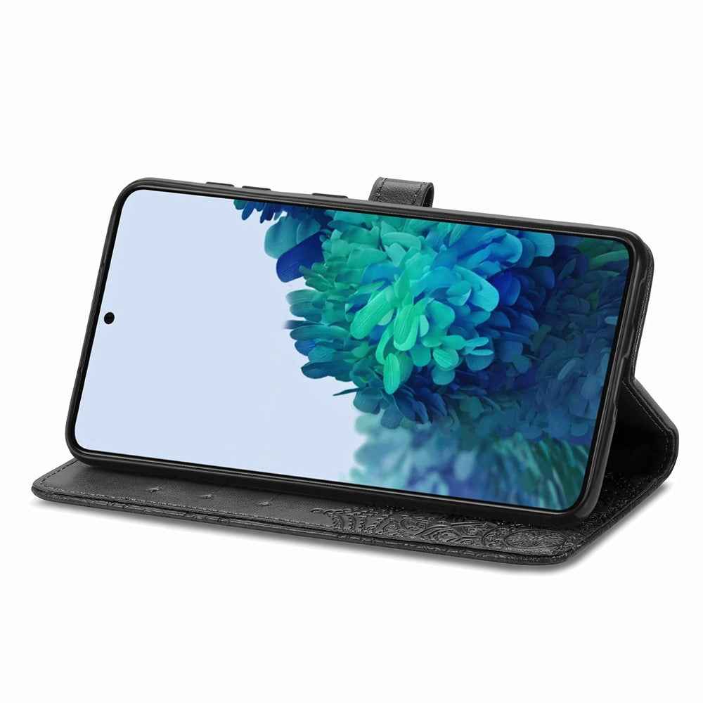 For Samsung Galaxy A57 5G Wallet Case Mandala Flower Leather Phone Cover Stand - Black