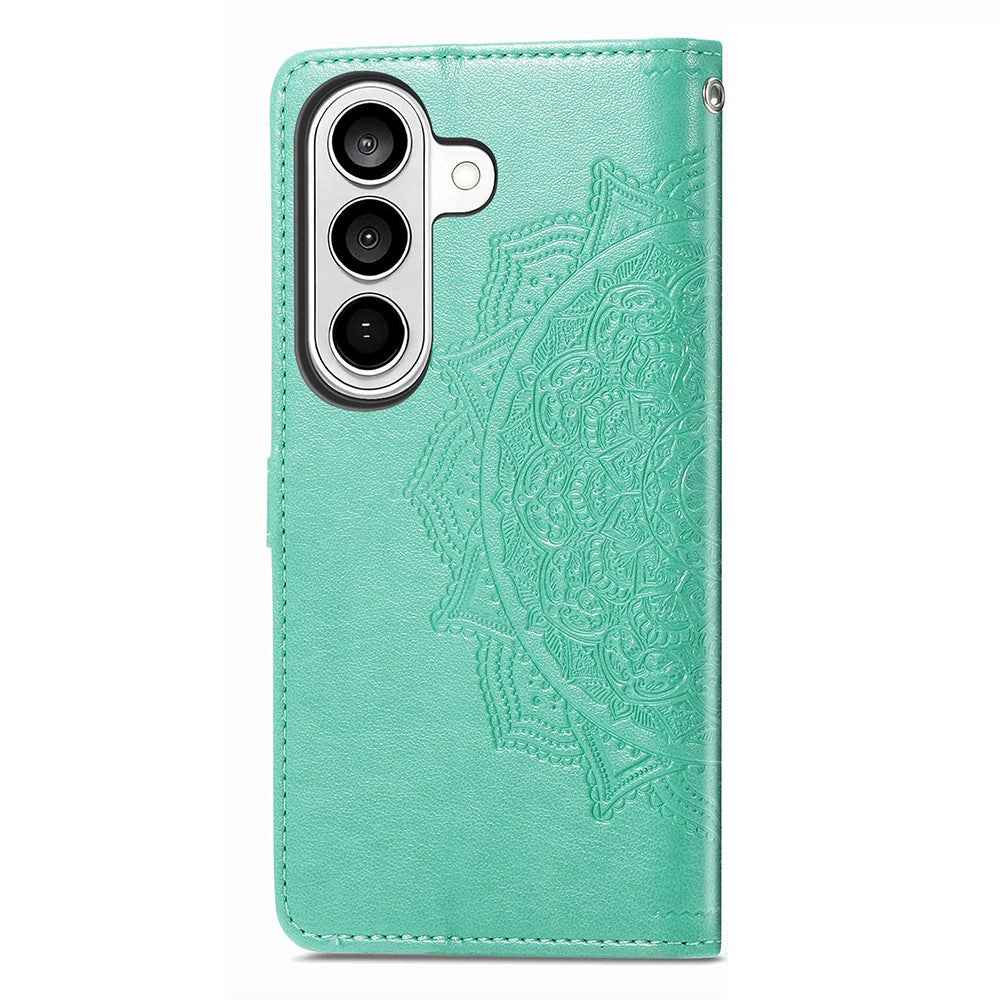 For Samsung Galaxy A57 5G Wallet Case Mandala Flower Leather Phone Cover Stand - Green