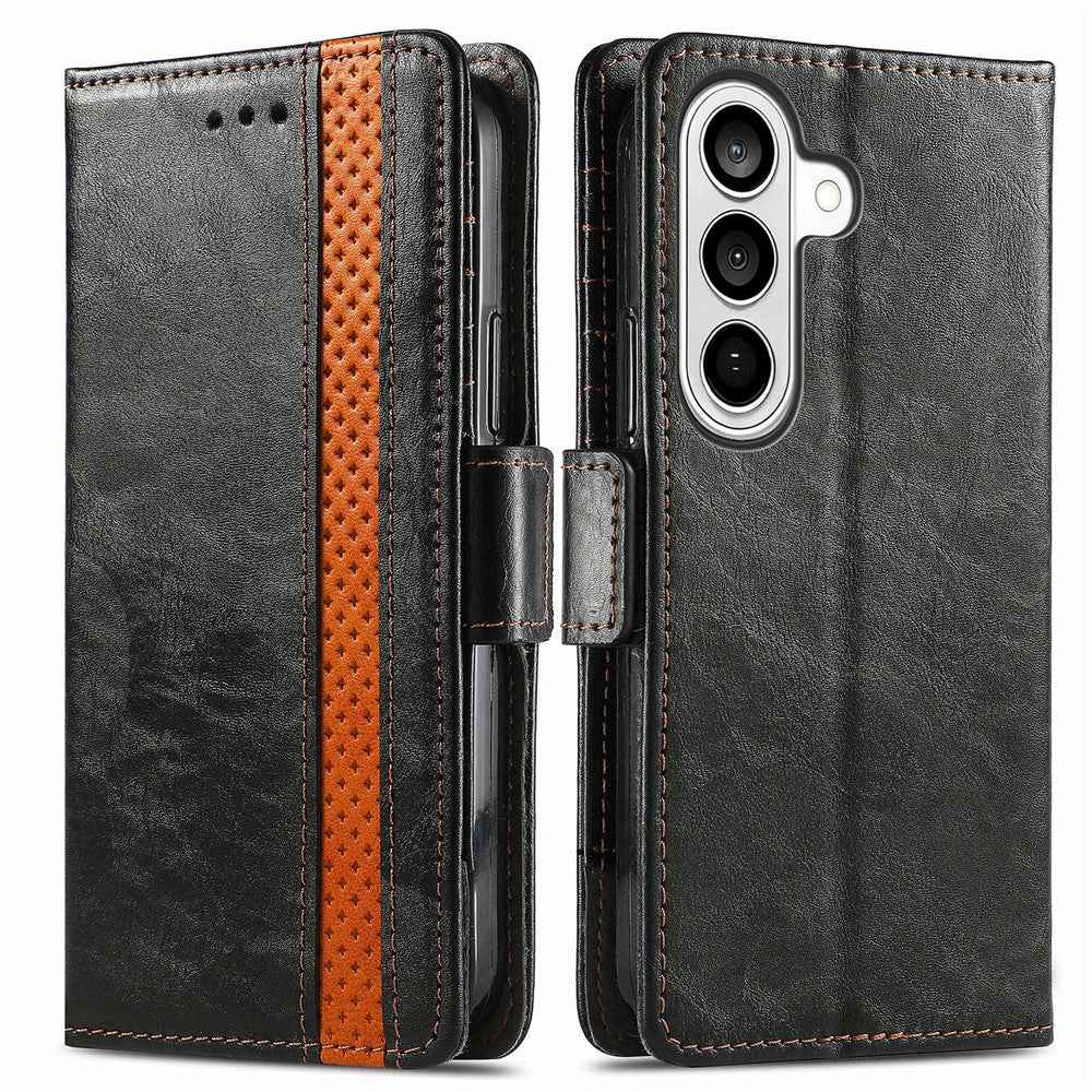 CASENEO For Samsung Galaxy A57 5G Phone Cases PU Leather Cover Stand with RFID Blocking Wallet - Black