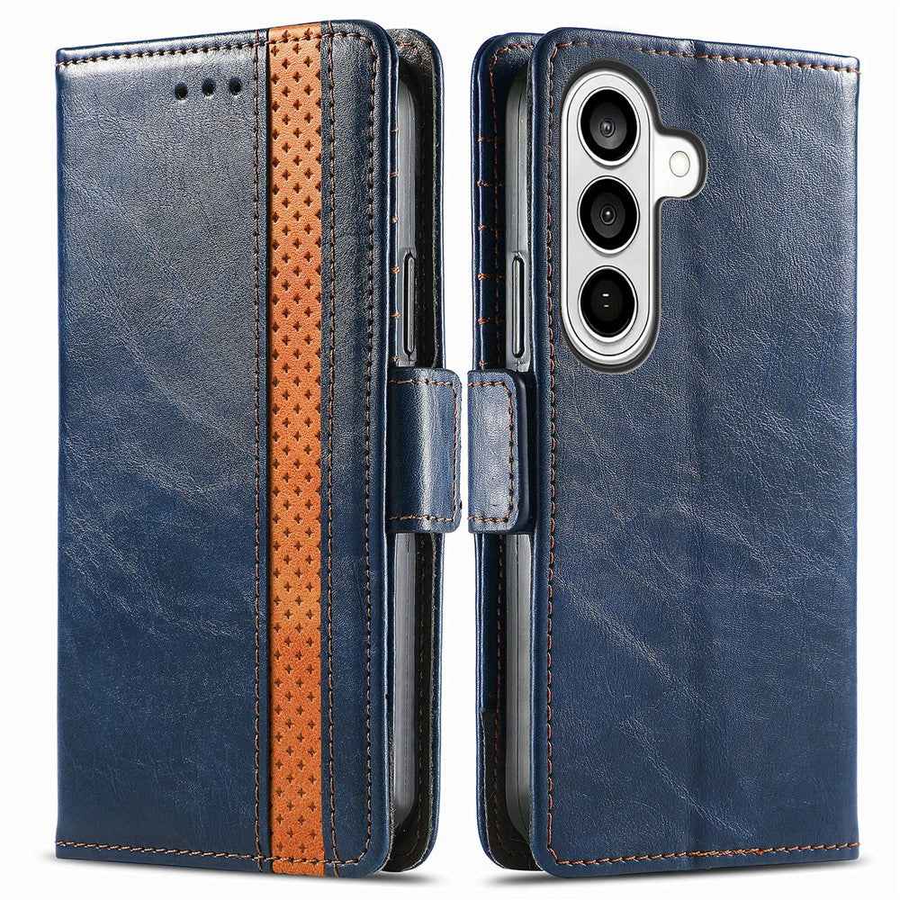 CASENEO For Samsung Galaxy A57 5G Phone Cases PU Leather Cover Stand with RFID Blocking Wallet - Dark Blue
