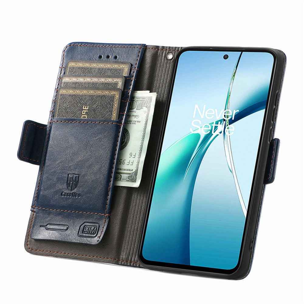 CASENEO For Samsung Galaxy A57 5G Phone Cases PU Leather Cover Stand with RFID Blocking Wallet - Dark Blue