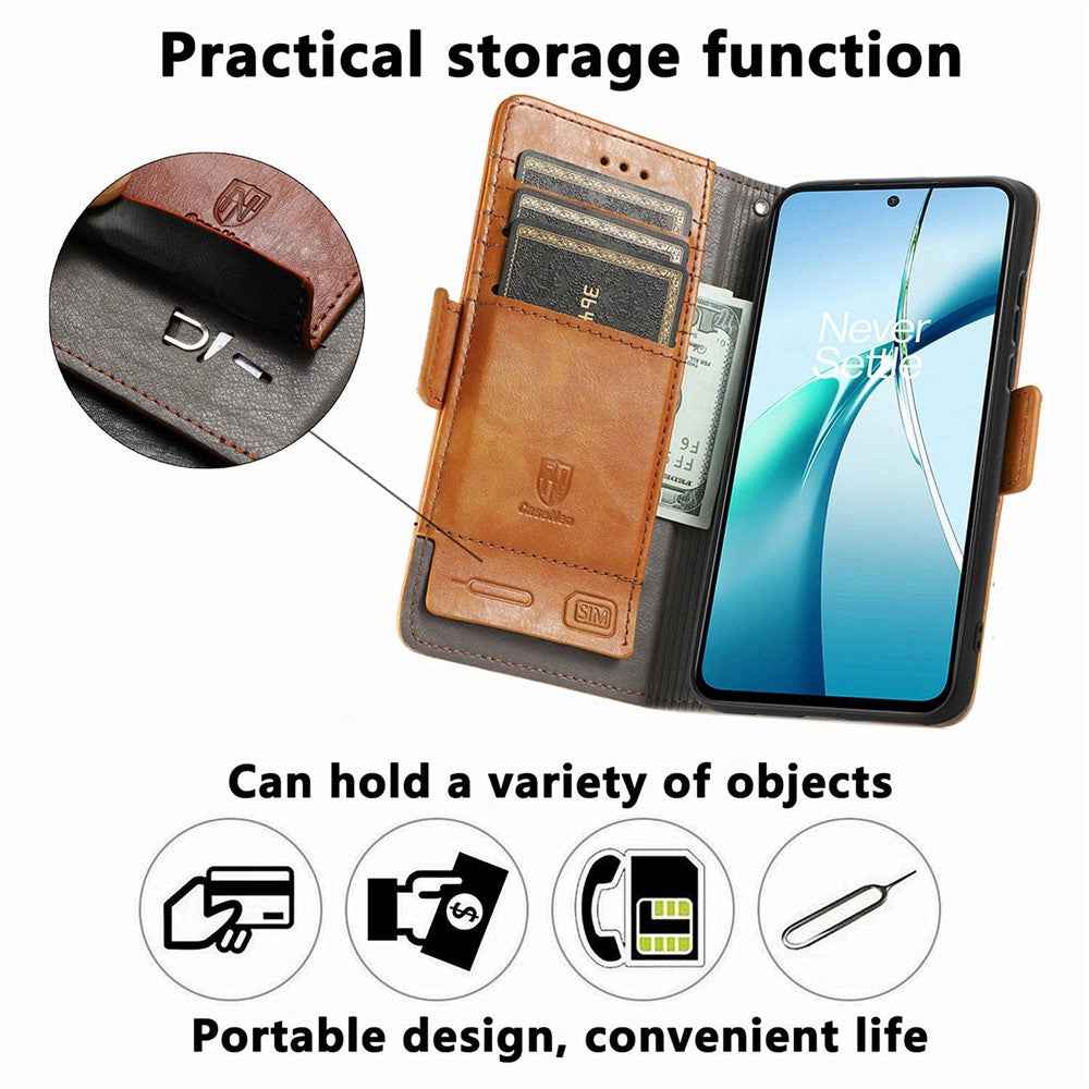 CASENEO For Samsung Galaxy A57 5G Phone Cases PU Leather Cover Stand with RFID Blocking Wallet - Dark Blue