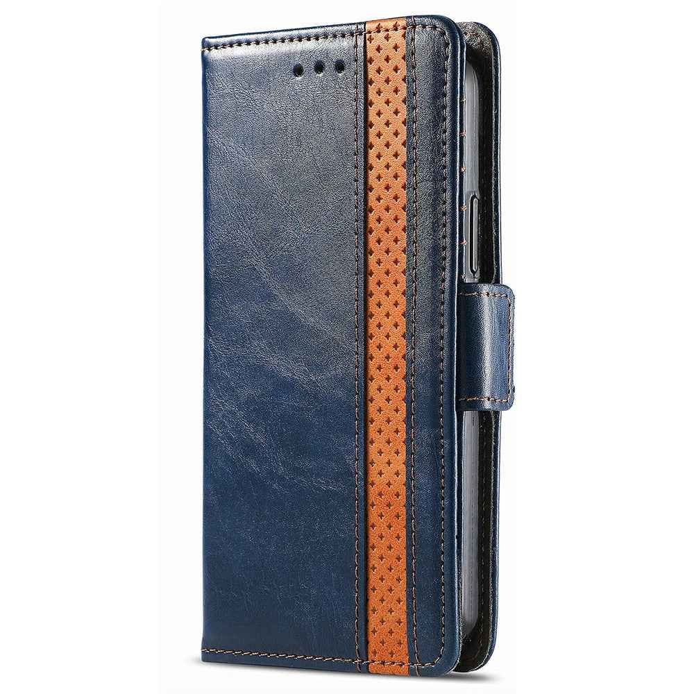 CASENEO For Samsung Galaxy A57 5G Phone Cases PU Leather Cover Stand with RFID Blocking Wallet - Dark Blue