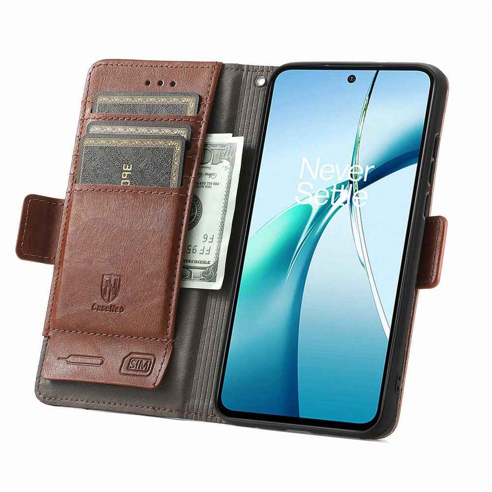 CASENEO For Samsung Galaxy A57 5G Phone Cases PU Leather Cover Stand with RFID Blocking Wallet - Dark Brown