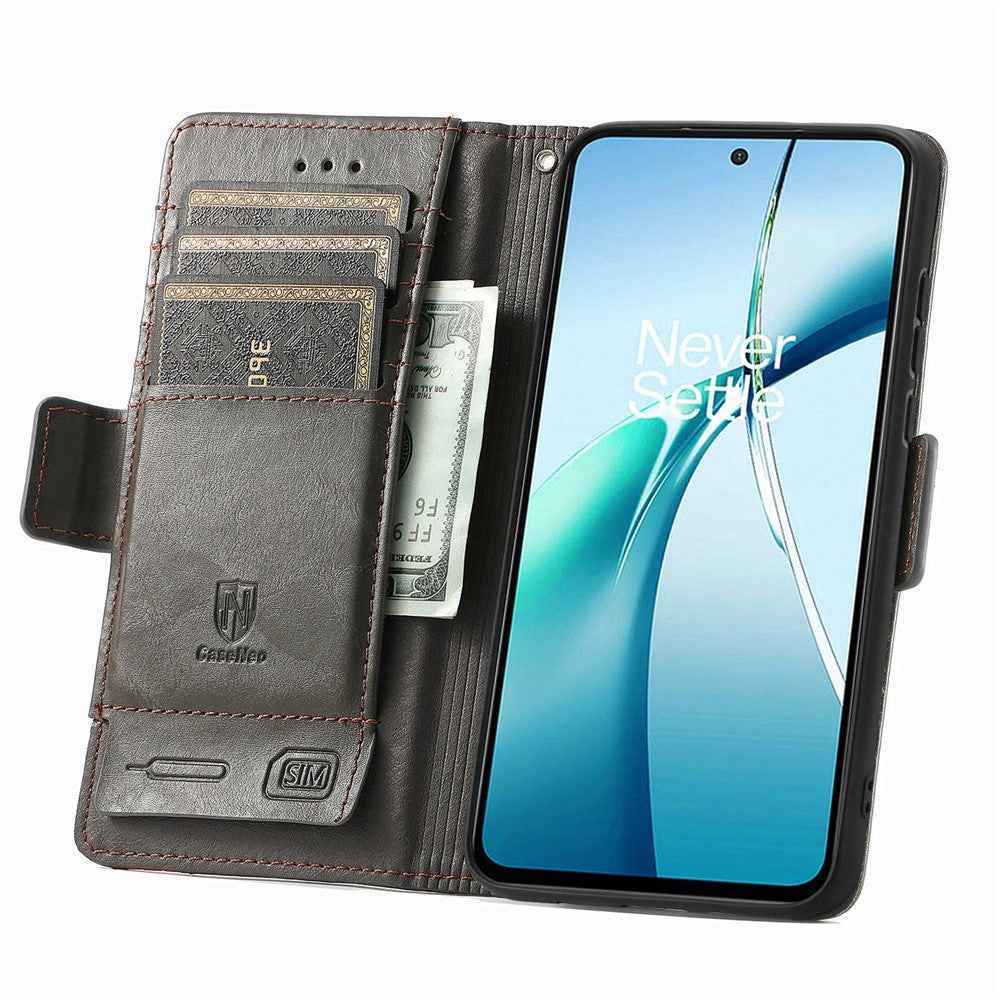 CASENEO For Samsung Galaxy A57 5G Phone Cases PU Leather Cover Stand with RFID Blocking Wallet - Grey