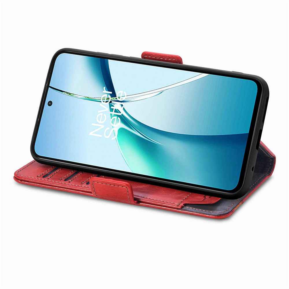 CASENEO For Samsung Galaxy A57 5G Phone Cases PU Leather Cover Stand with RFID Blocking Wallet - Red