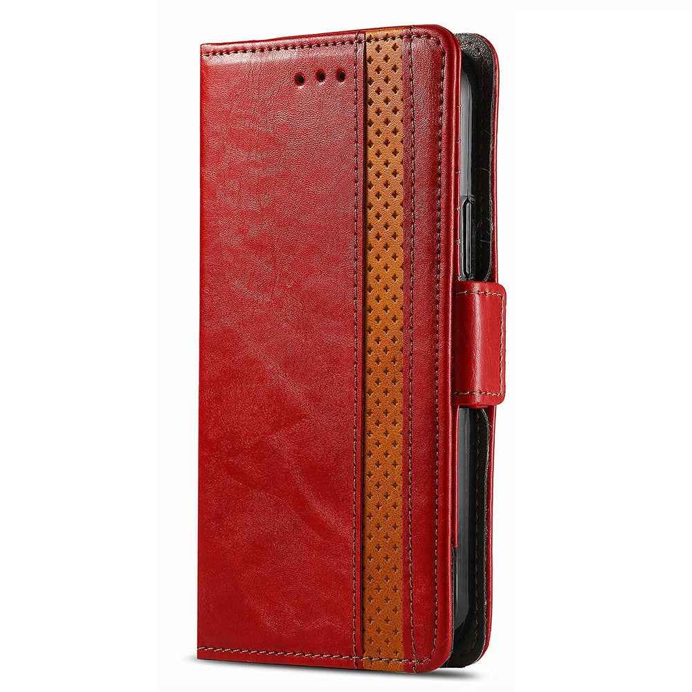 CASENEO For Samsung Galaxy A57 5G Phone Cases PU Leather Cover Stand with RFID Blocking Wallet - Red