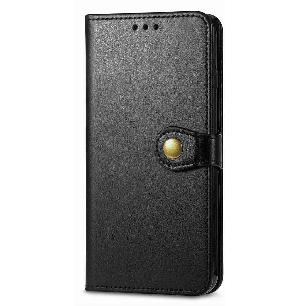 For Samsung Galaxy A57 5G Case Wallet Stand Leather Phone Cover with Wrist Strap - Black