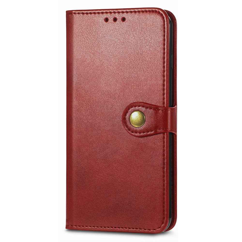 For Samsung Galaxy A57 5G Case Wallet Stand Leather Phone Cover with Wrist Strap - Red