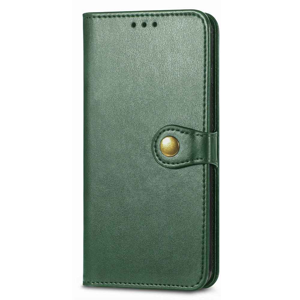 For Samsung Galaxy A57 5G Case Wallet Stand Leather Phone Cover with Wrist Strap - Green