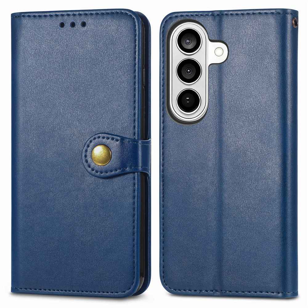 For Samsung Galaxy A57 5G Case Wallet Stand Leather Phone Cover with Wrist Strap - Blue