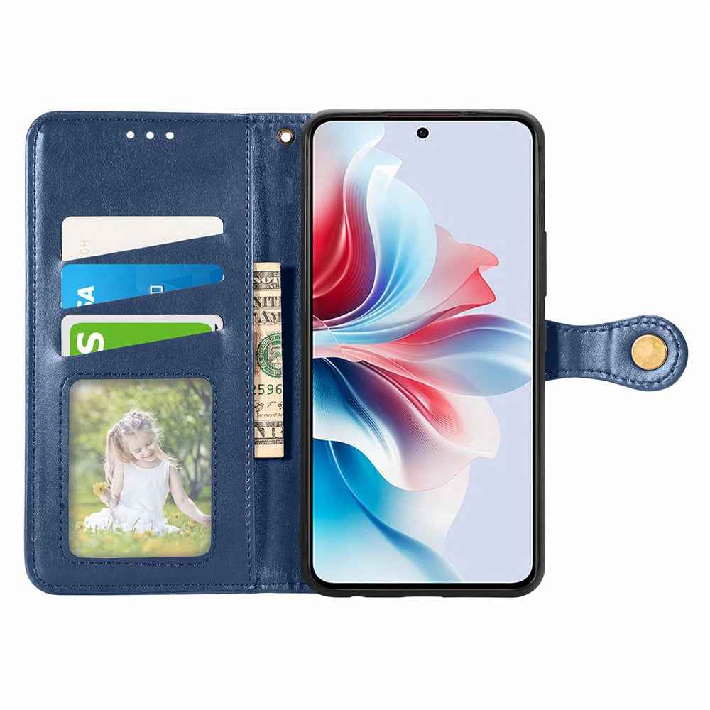 For Samsung Galaxy A57 5G Case Wallet Stand Leather Phone Cover with Wrist Strap - Blue