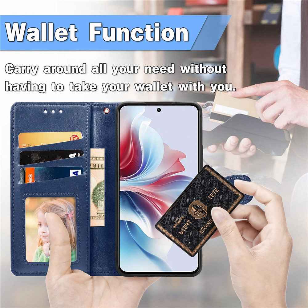 For Samsung Galaxy A57 5G Case Wallet Stand Leather Phone Cover with Wrist Strap - Blue