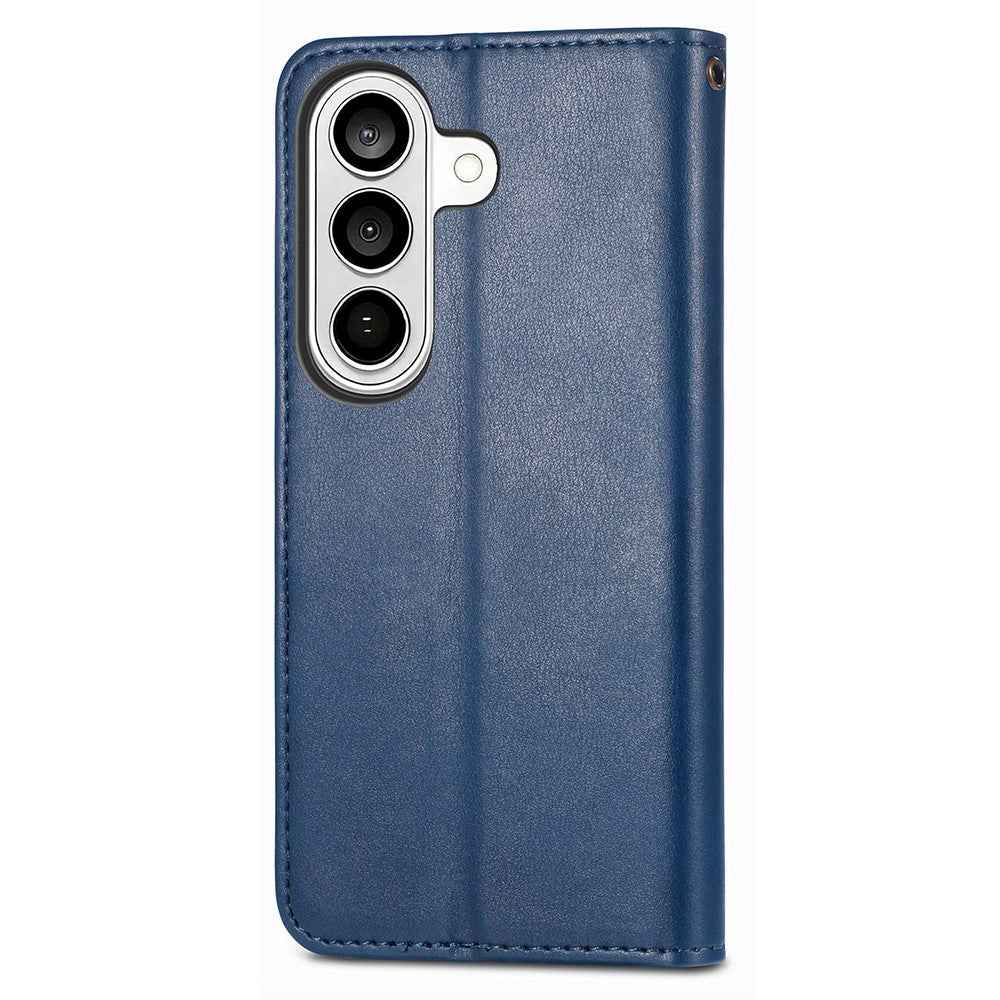For Samsung Galaxy A57 5G Case Wallet Stand Leather Phone Cover with Wrist Strap - Blue