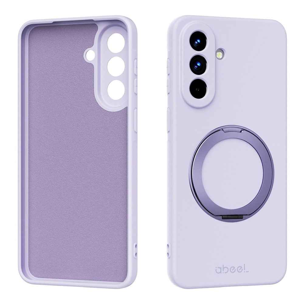ABEEL For Samsung Galaxy A57 5G Magnetic Case Kickstand Skin Touch Liquid Silicone Phone Cover - Purple