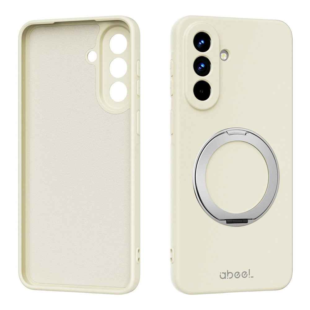 ABEEL For Samsung Galaxy A57 5G Magnetic Case Kickstand Skin Touch Liquid Silicone Phone Cover - Beige