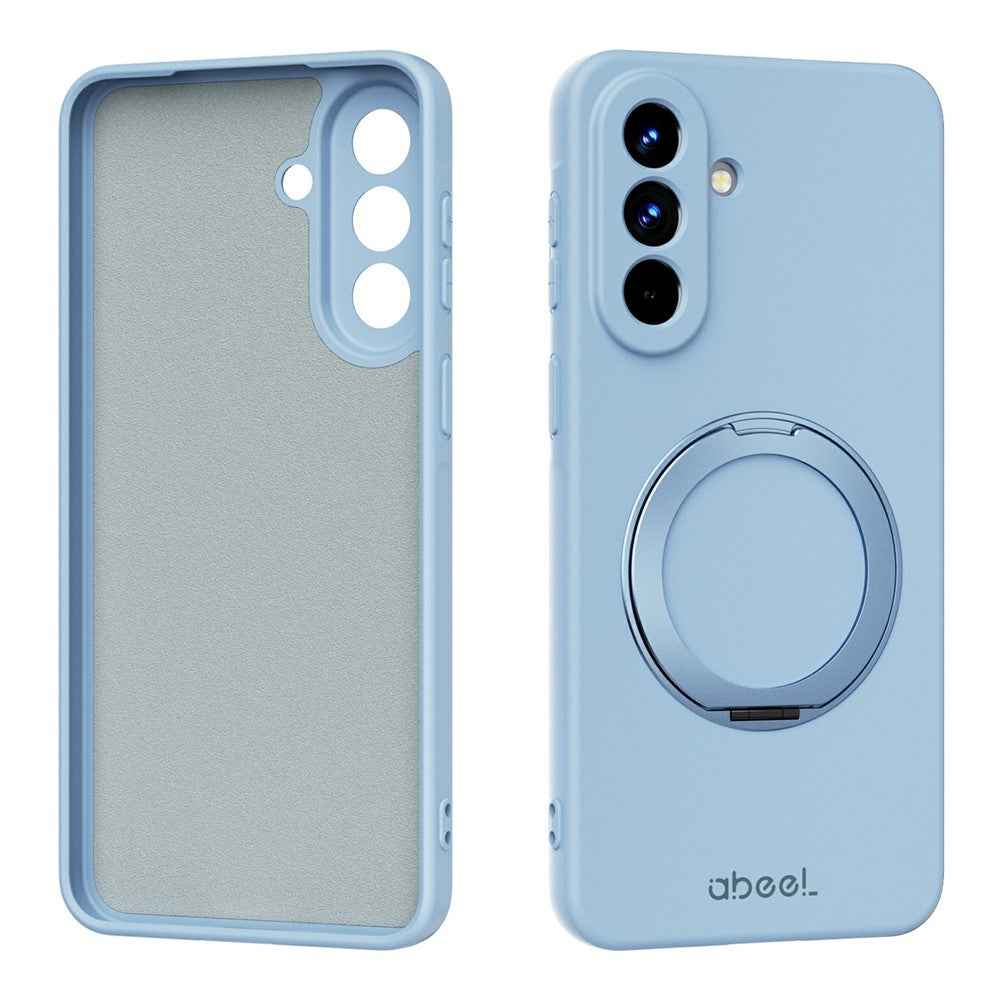 ABEEL For Samsung Galaxy A57 5G Magnetic Case Kickstand Skin Touch Liquid Silicone Phone Cover - Sky Blue