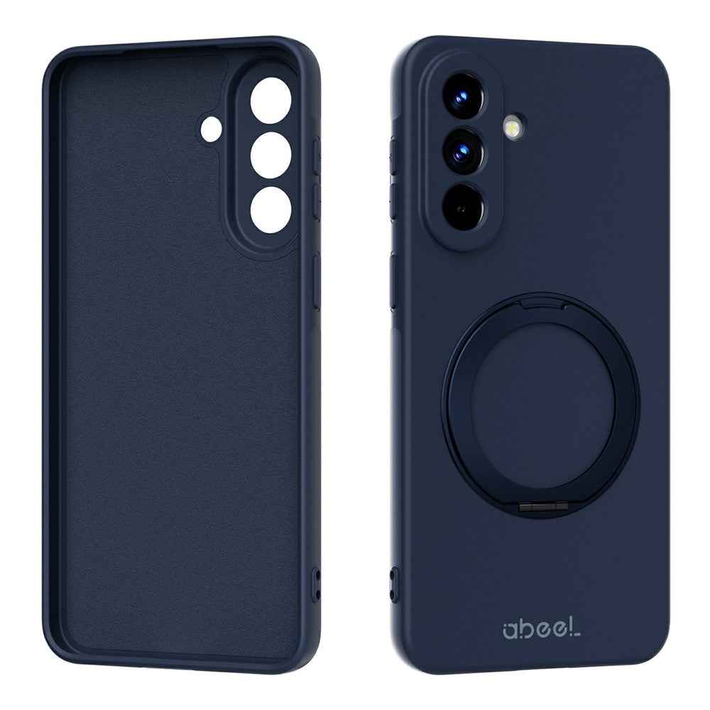 ABEEL For Samsung Galaxy A57 5G Magnetic Case Kickstand Skin Touch Liquid Silicone Phone Cover - Dark Blue