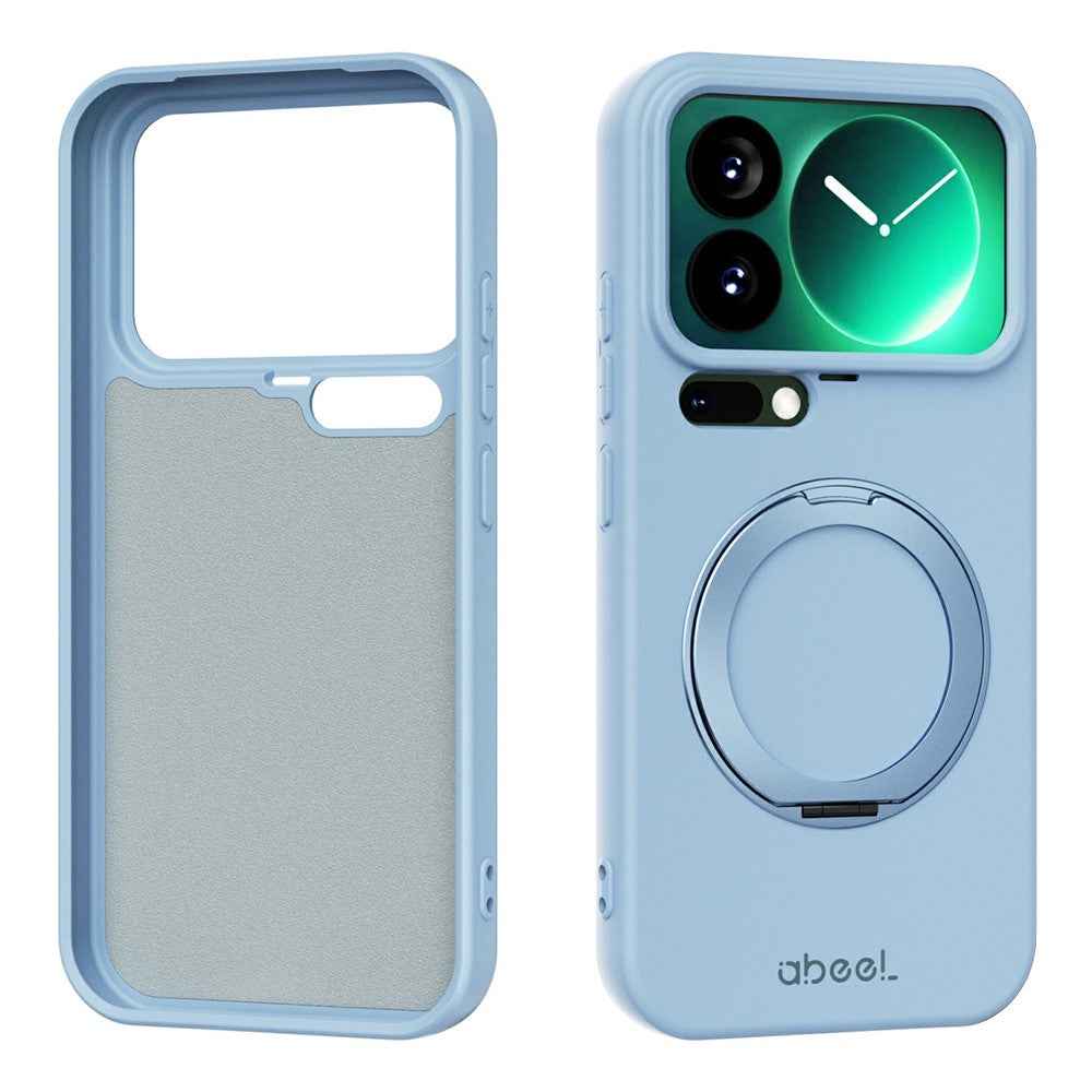 ABEEL For Xiaomi 17 Pro Magnetic Case Kickstand Skin Touch Liquid Silicone Phone Cover - Sky Blue