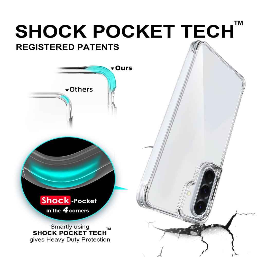 For Samsung Galaxy A57 5G Case PC + TPU Dropproof Transparent Phone Cover - Transparent