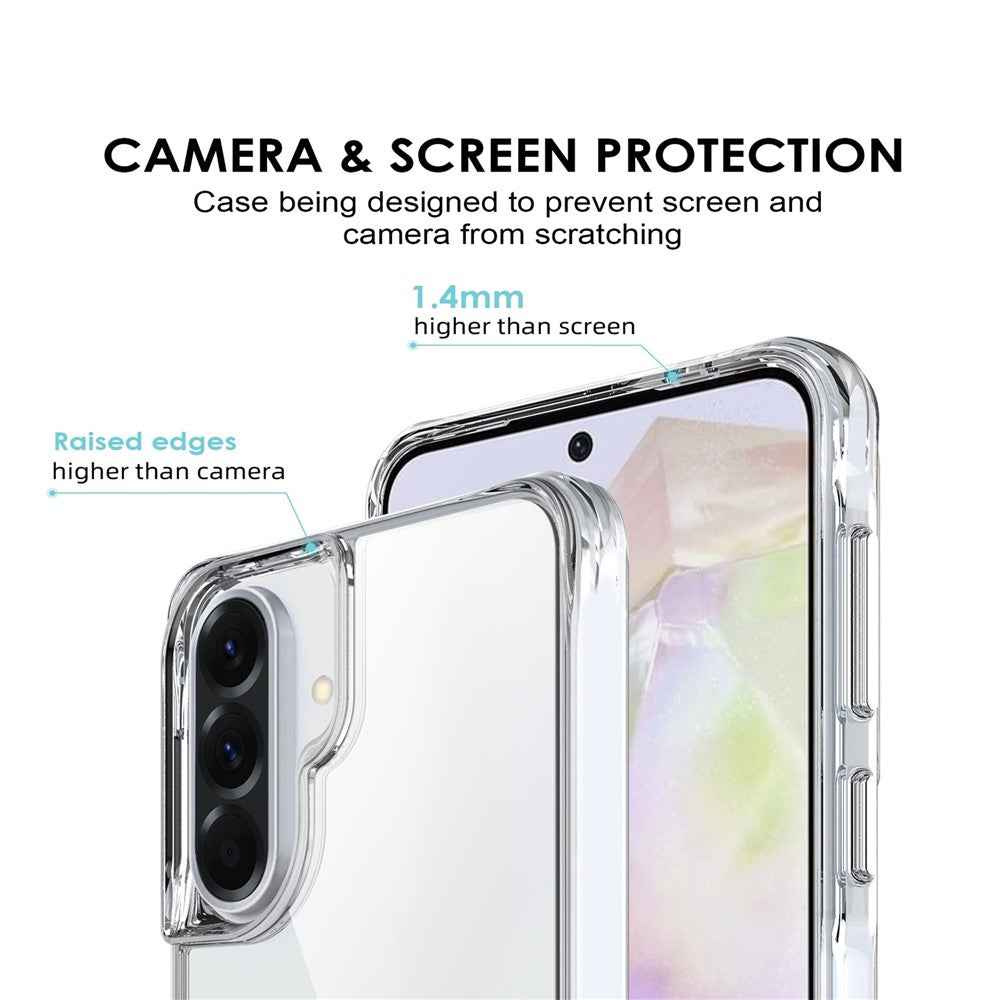 For Samsung Galaxy A57 5G Case PC + TPU Dropproof Transparent Phone Cover - Transparent